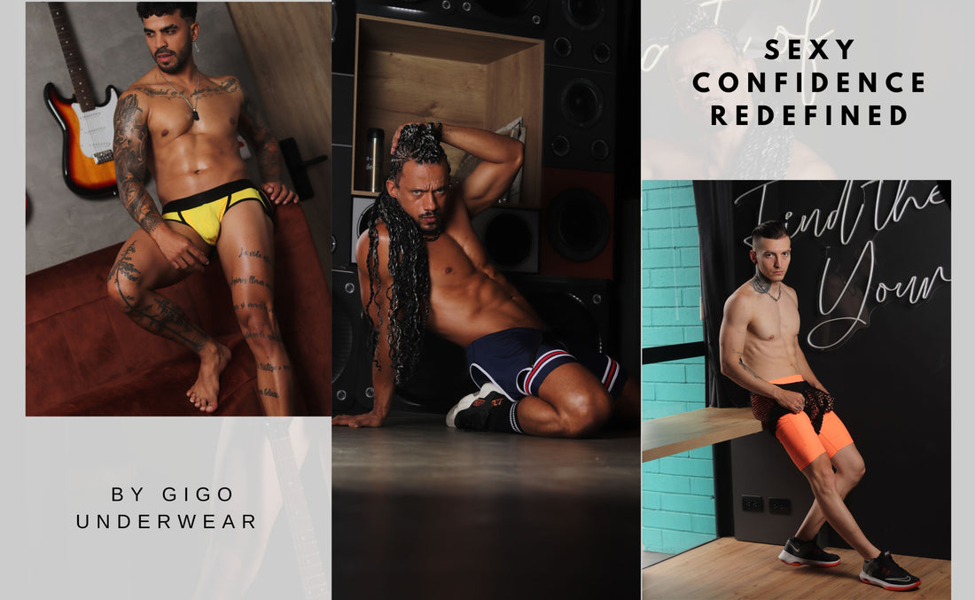 Modelo masculino en BRIEF negro de Gigo Underwear, resaltando sensualidad y estilo moderno.