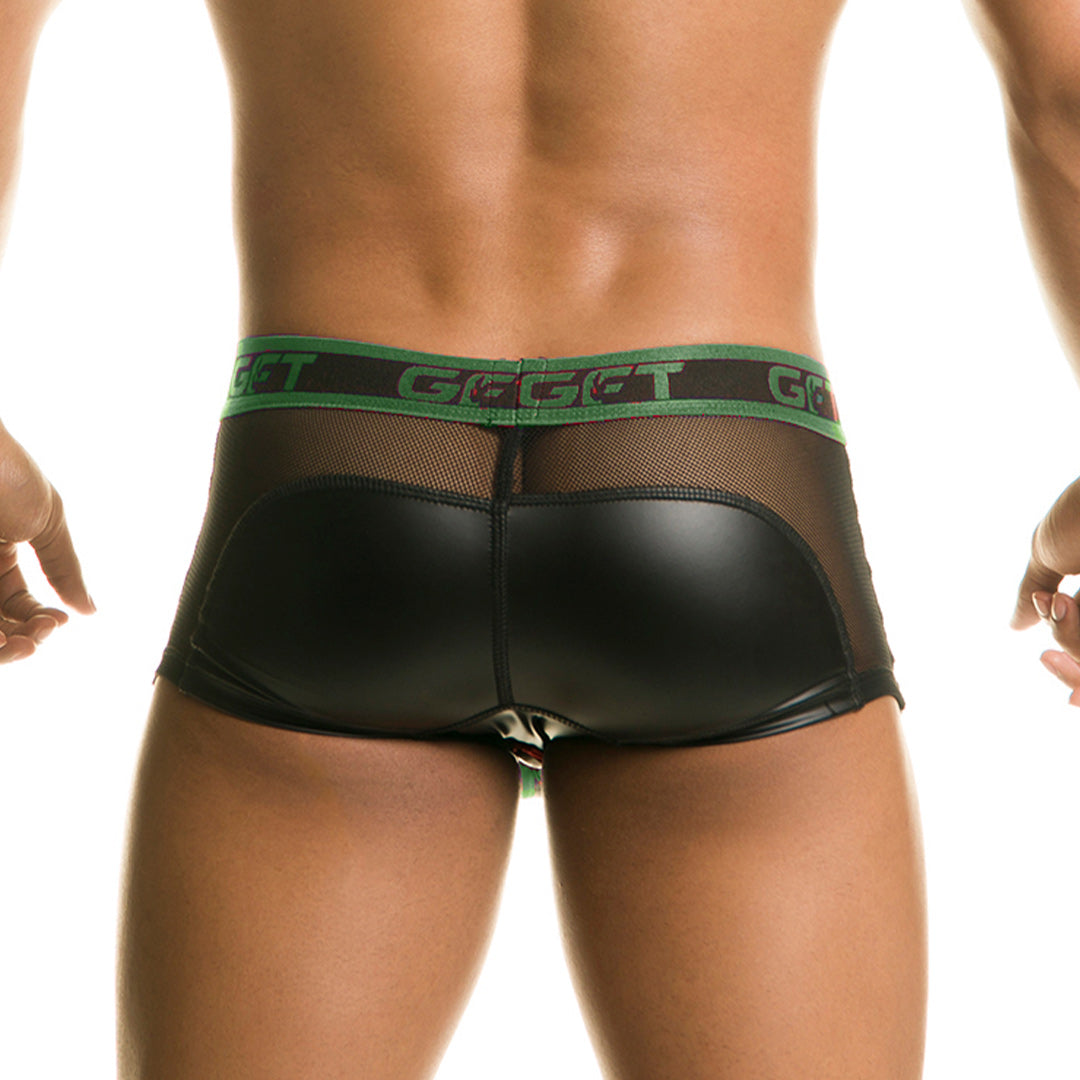 1 Fetiche Green Trunk Zipper vista posterior de Gigo Underwear