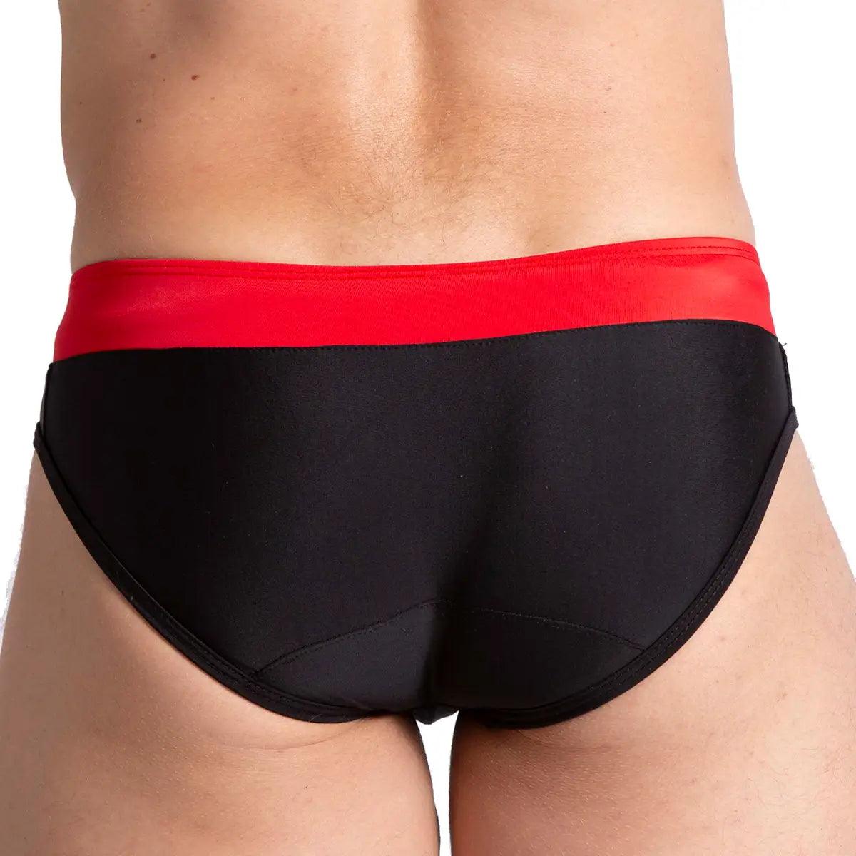 ALFA BLACK RED SWIM BRIEF - Gigo Underwear Colombia