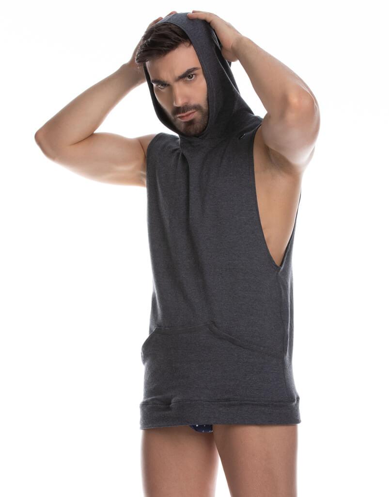 ATLETA GRAY HOODY TSHIRT - Gigo Underwear Colombia