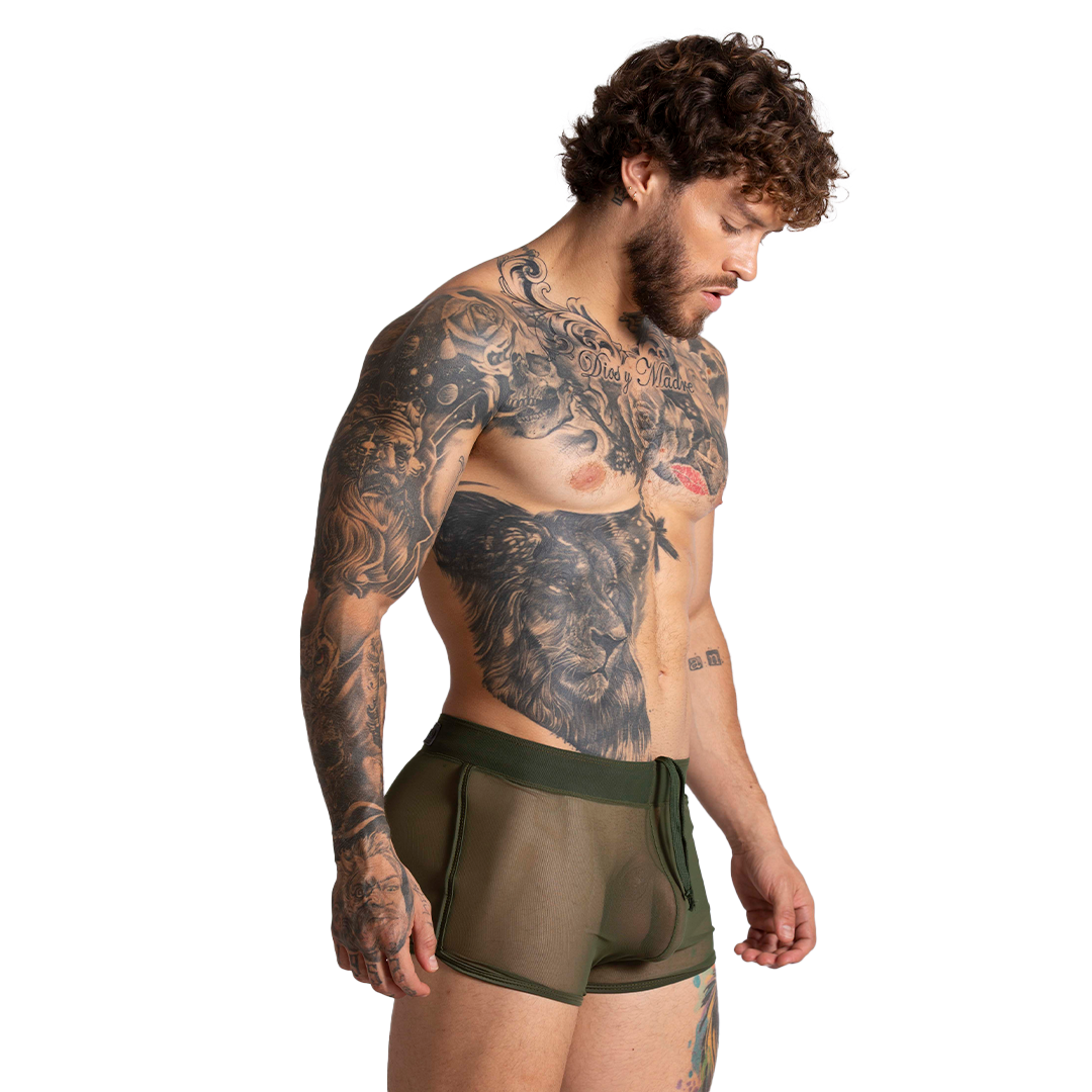Bahia Green Hotshort vista posterior de Gigo Underwear