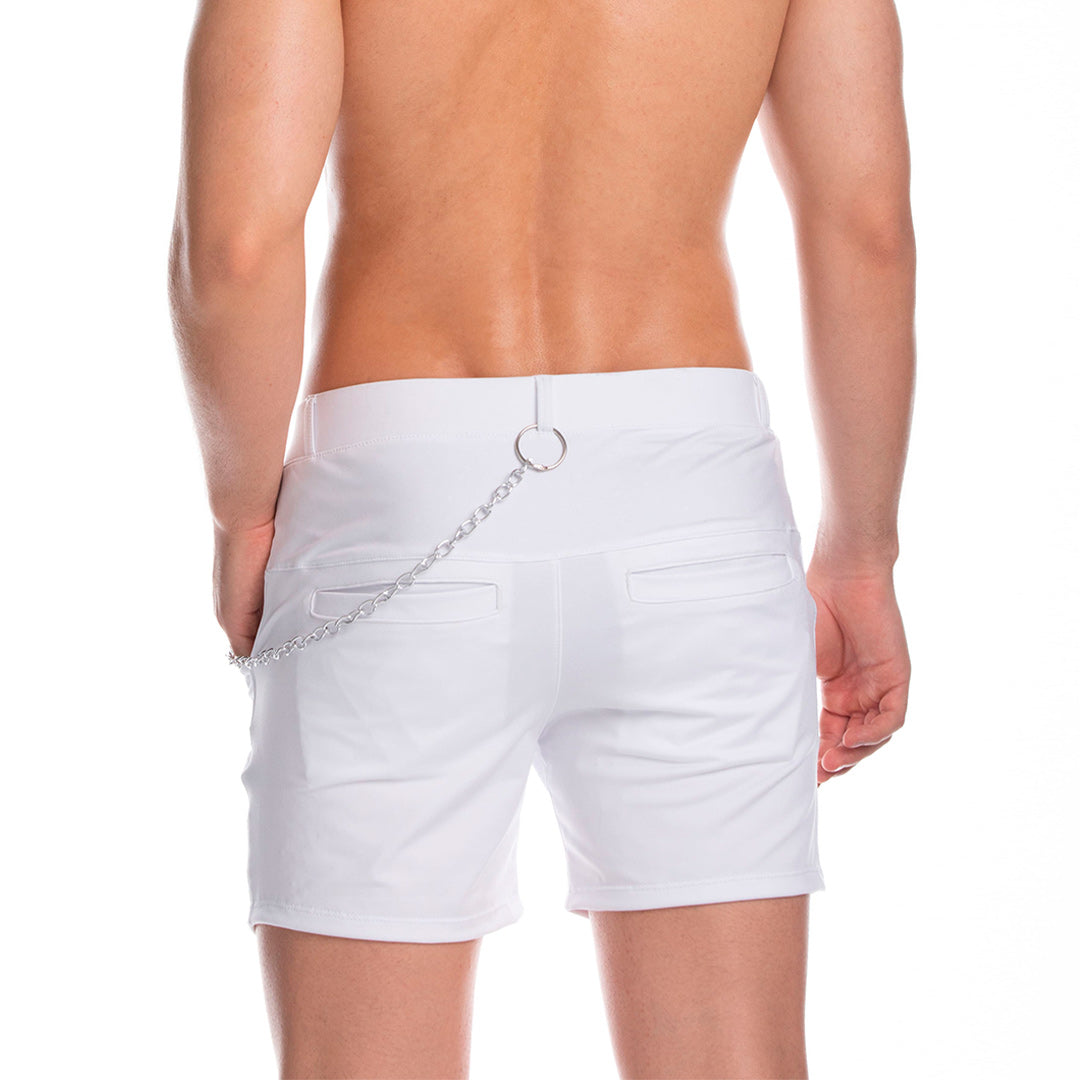 Casual White Short vista frontal de Gigo Underwear