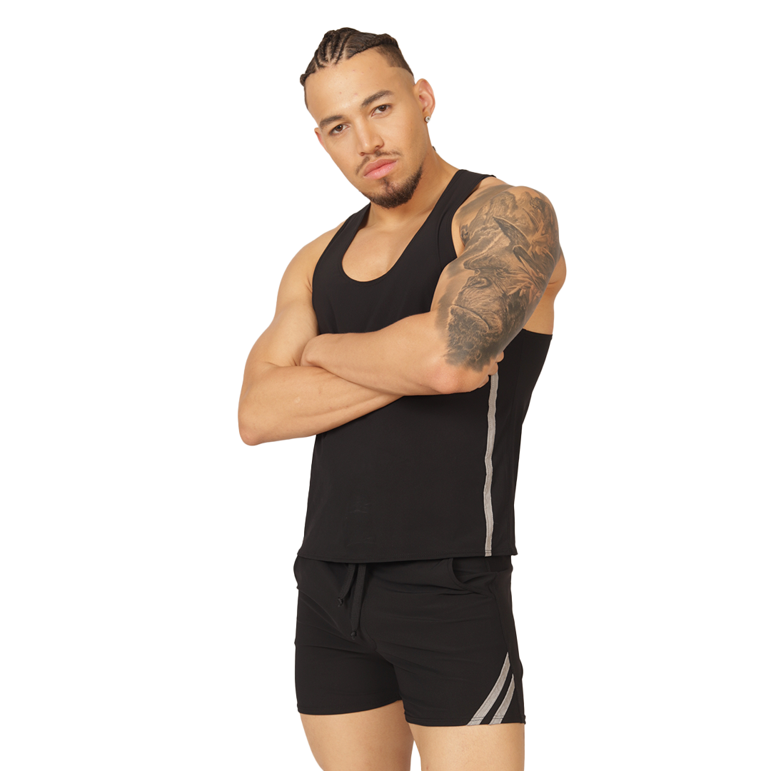 Club Black Tank vista posterior de Gigo Underwear