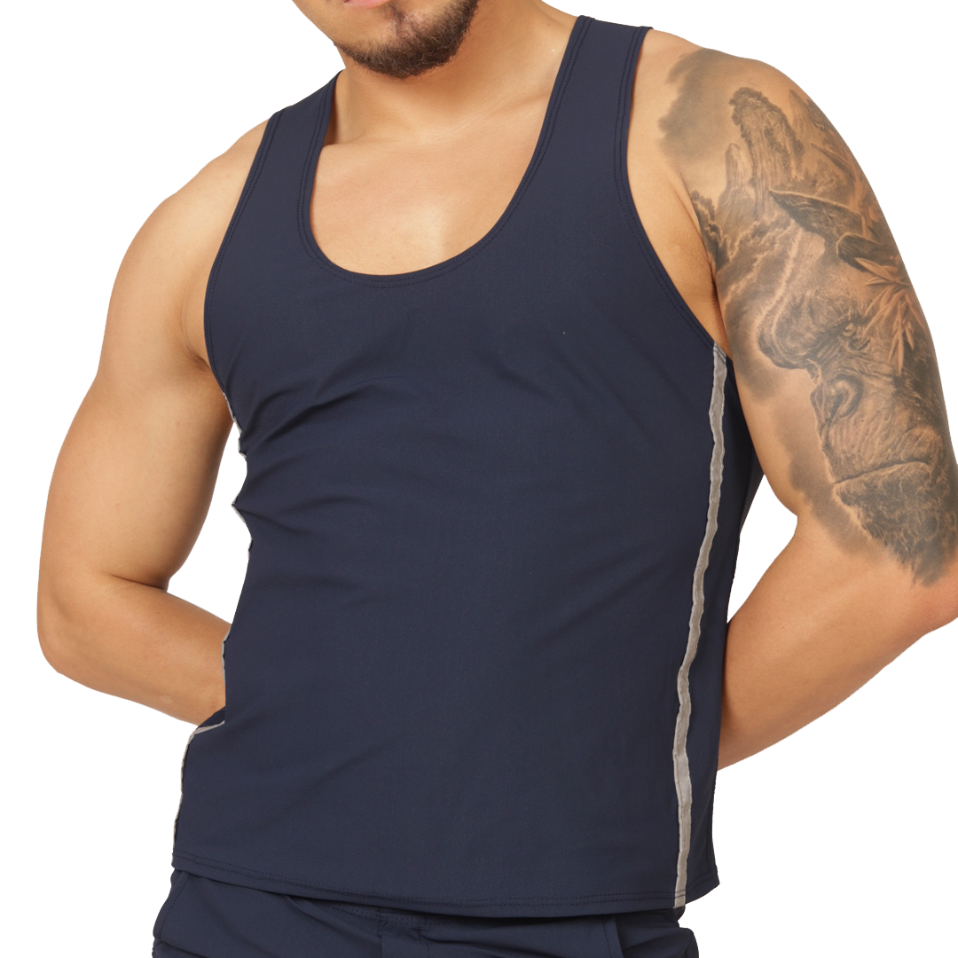 CLUB BLUE TANK - Camisilla Deportiva Masculina en Colores Modernos