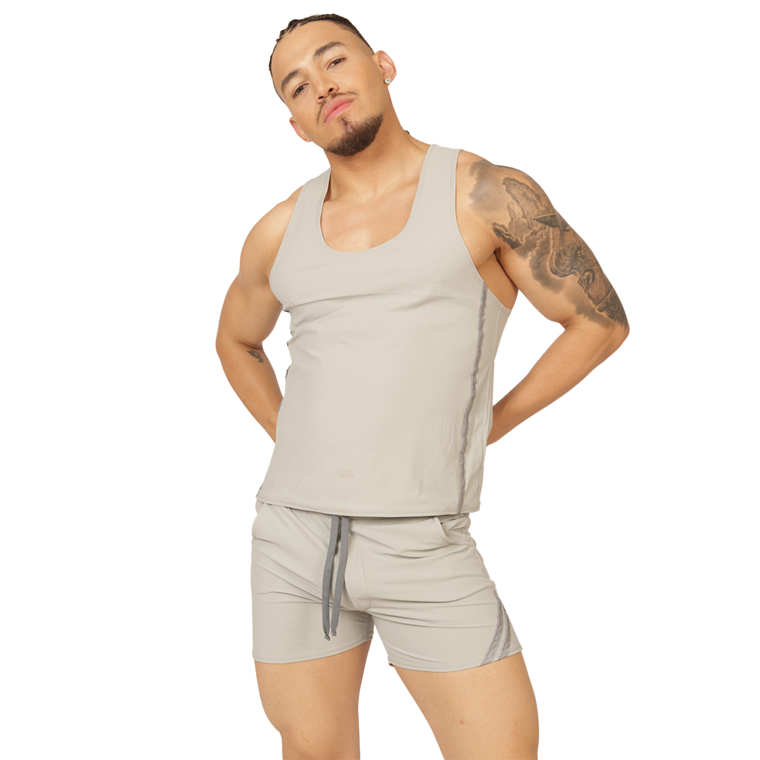 Club Gray Tank vista posterior de Gigo Underwear