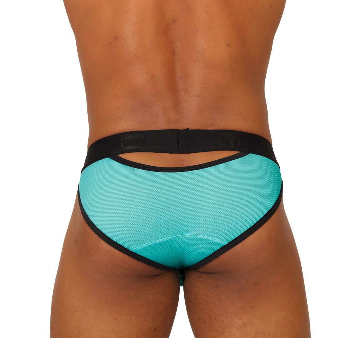 COOL BLUE BRIEF - Brief Masculino Audaz con Pretina Contraste