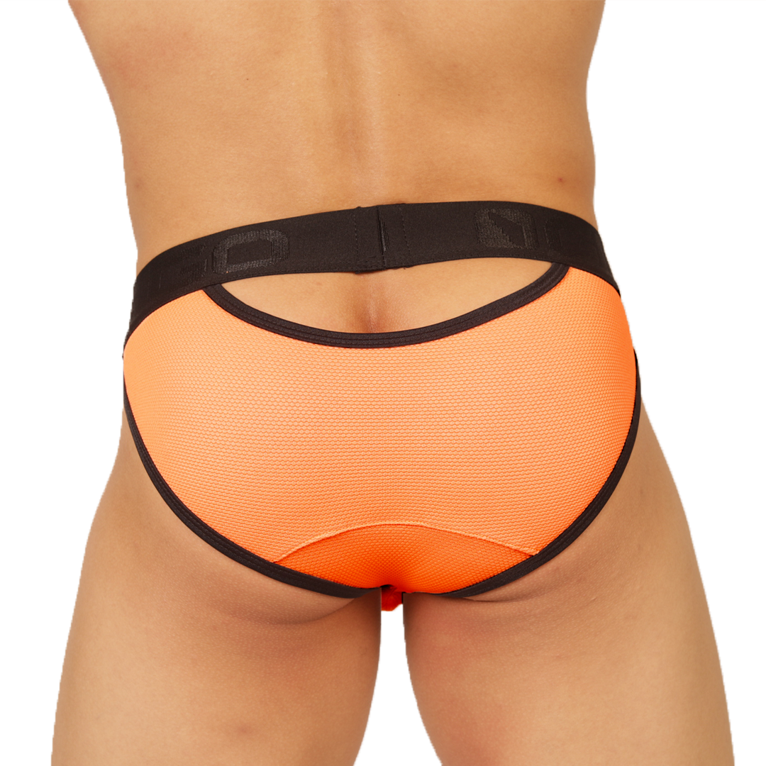 COOL ORANGE BRIEF - Brief Masculino Audaz con Pretina Contraste