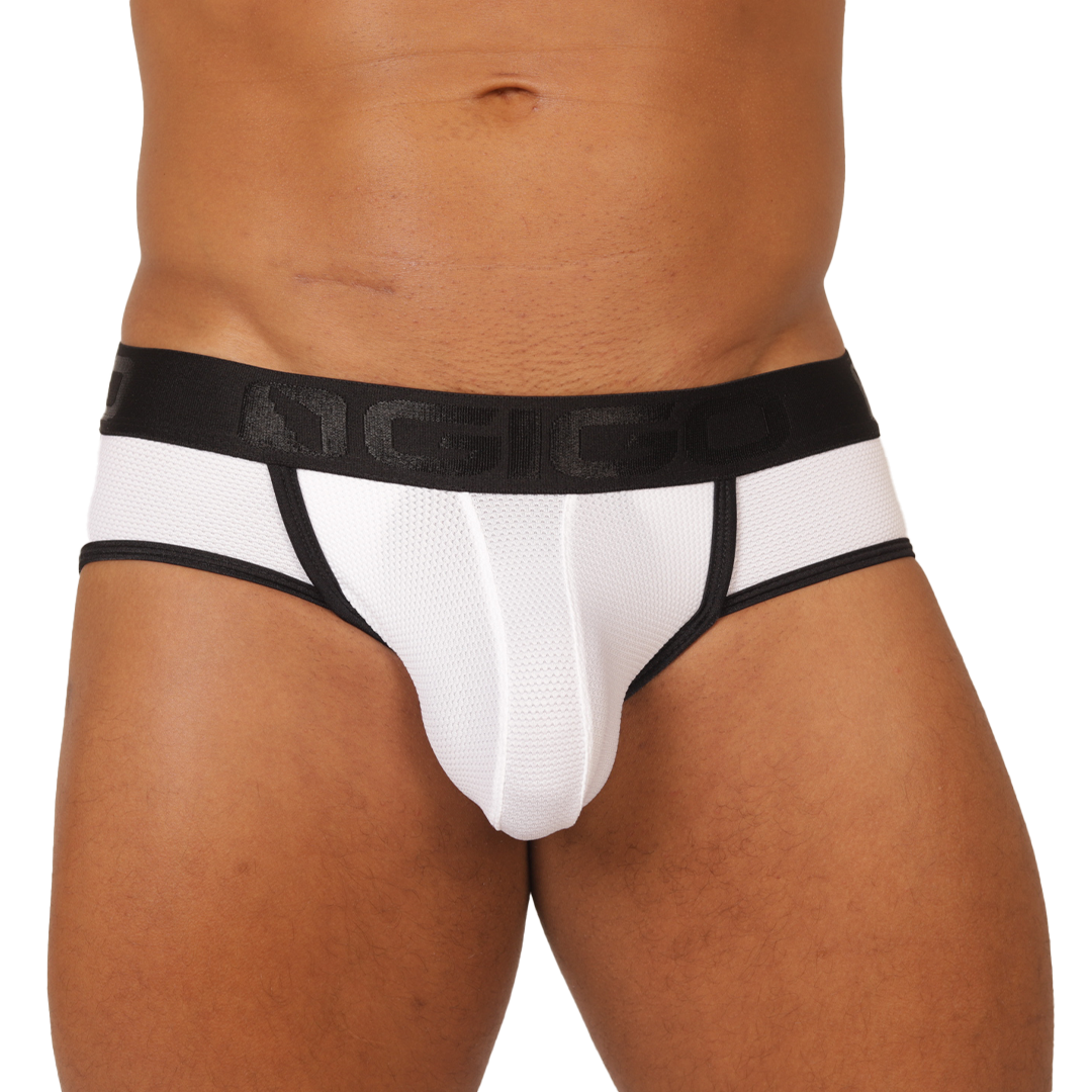 COOL WHITE JOCK THONG - Jockstrap Masculino Sexy con Pretina Contraste