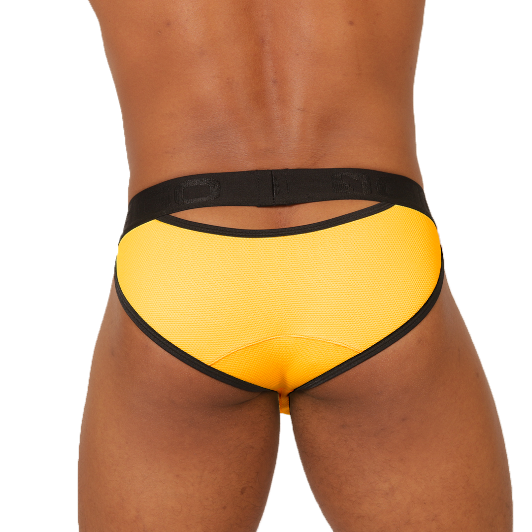 COOL YELLOW BRIEF - Brief Masculino Audaz con Pretina Contraste