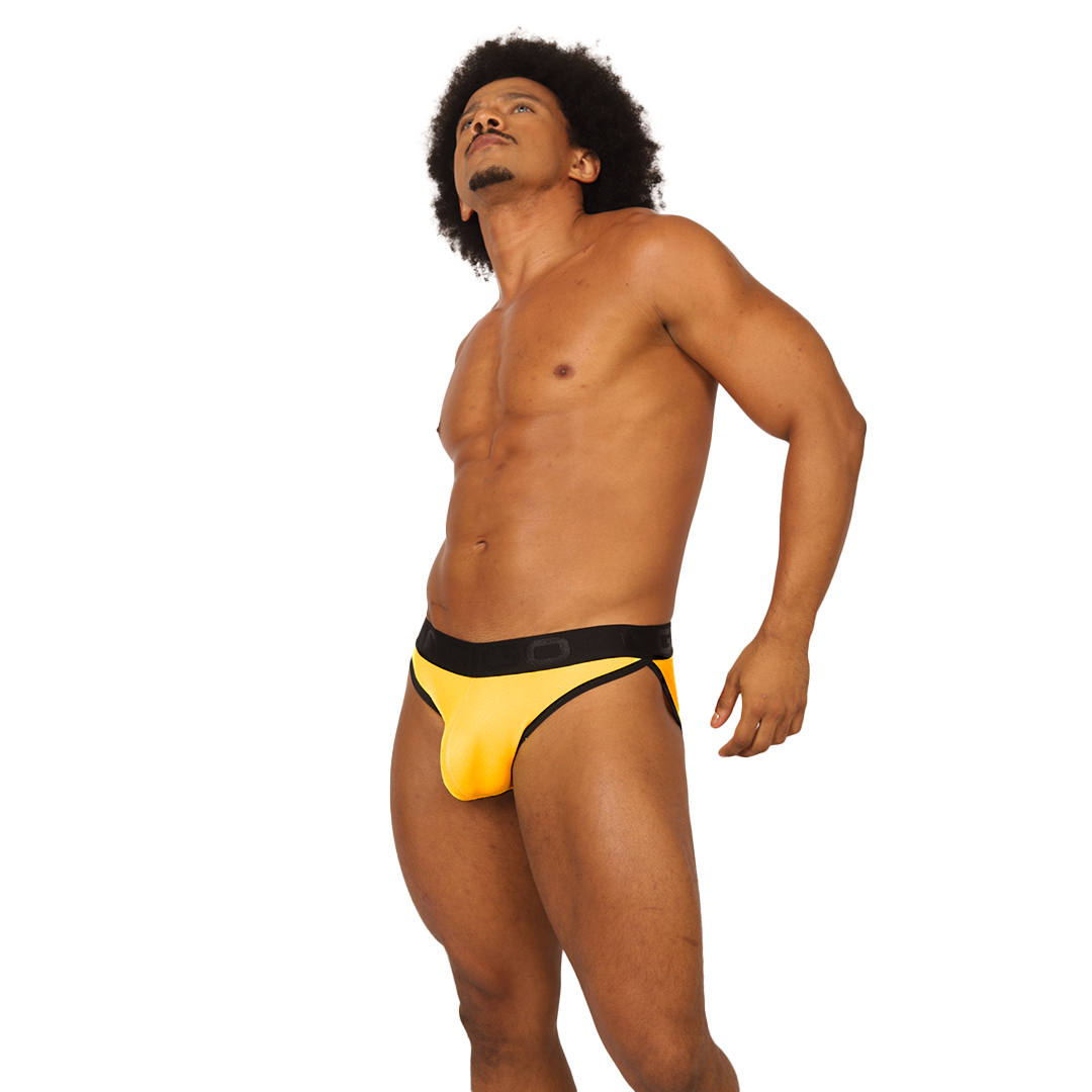 COOL YELLOW BRIEF - Brief Masculino Audaz con Pretina Contraste