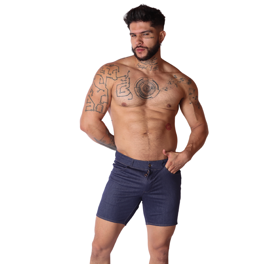 Denim Blue Shorts en modelo de Gigo Underwear