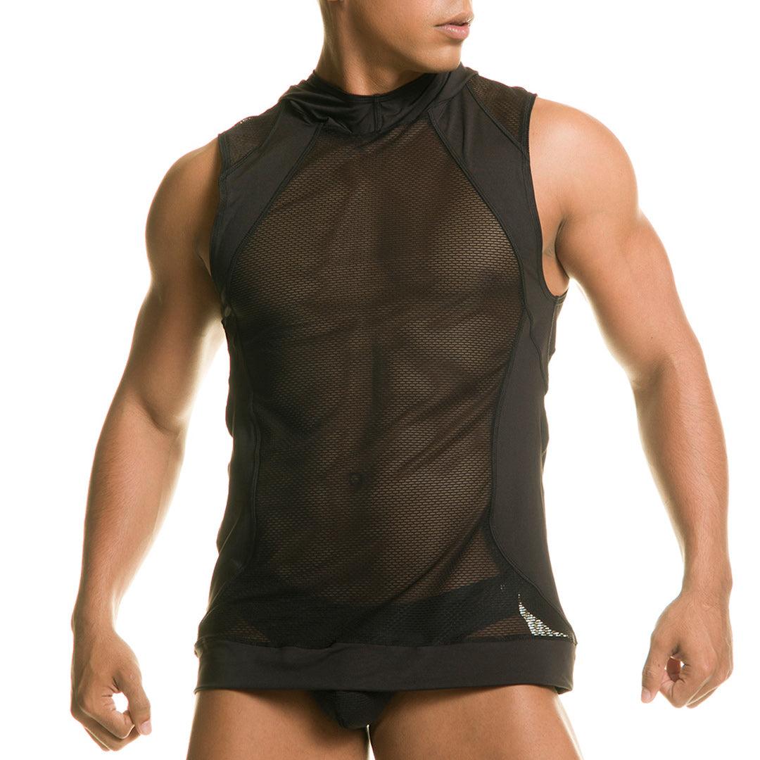 DESTRUCTIVE BLACK HOODY TSHIRT - Gigo Underwear Colombia
