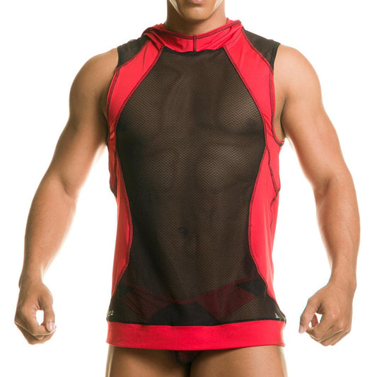 DESTRUCTIVE RED HOODY TSHIRT - Gigo Underwear Colombia