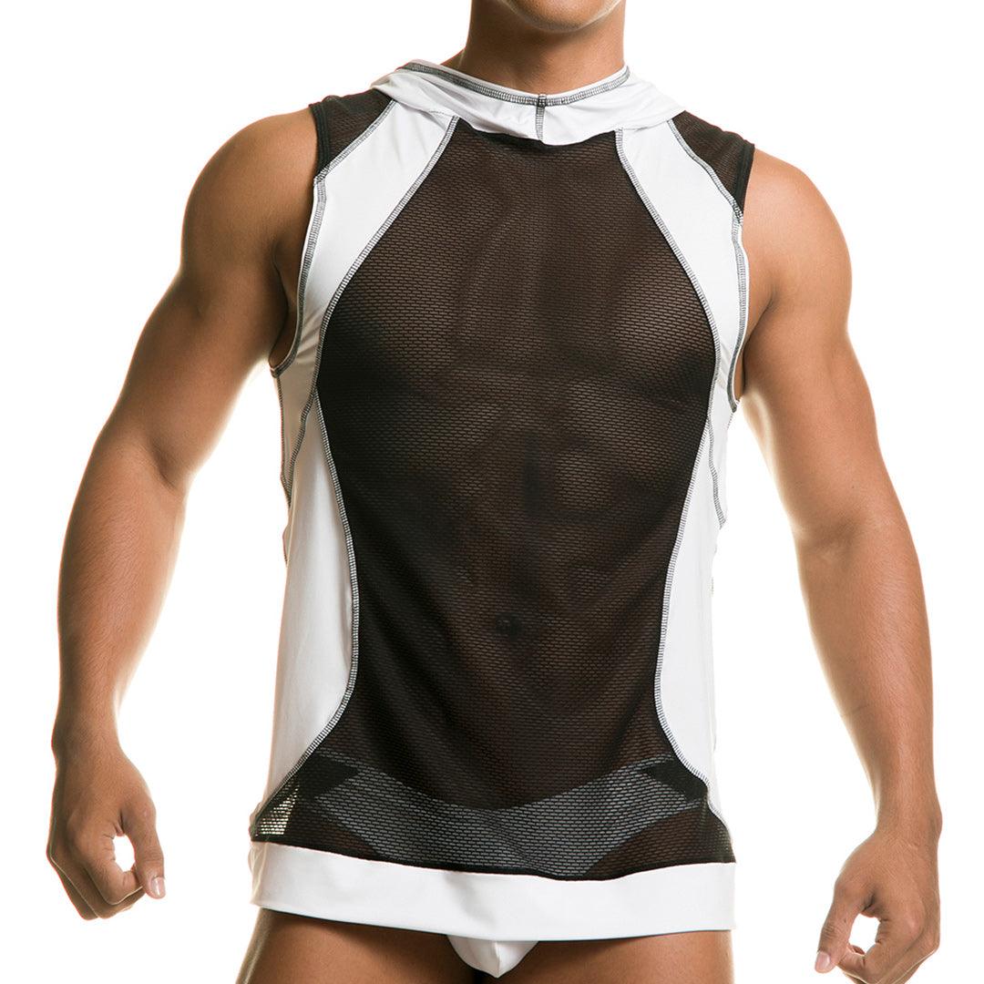 DESTRUCTIVE WHITE HOODY TSHIRT - Gigo Underwear Colombia