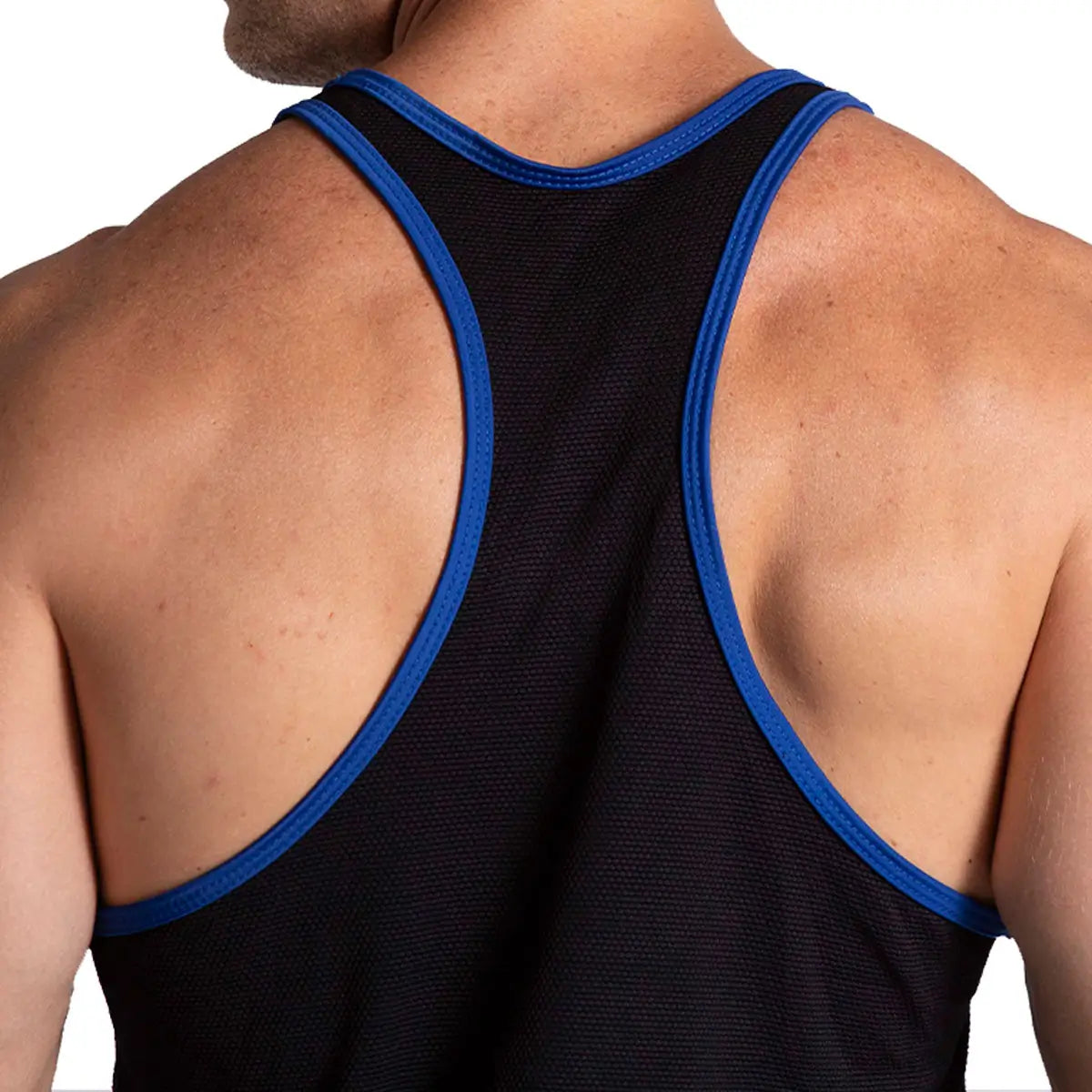 F Fetish Blue Tank en modelo de Gigo Underwear