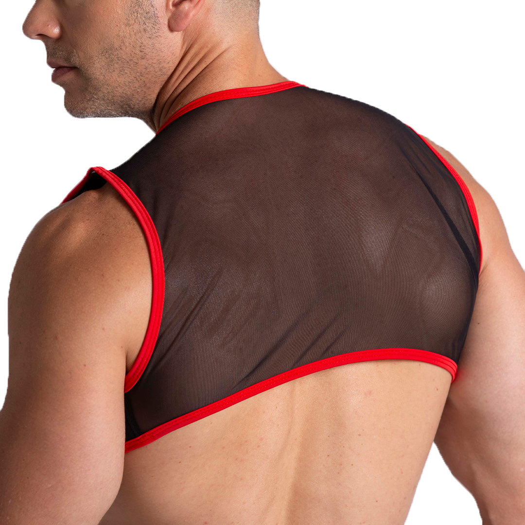F Fetish Red Harness vista posterior de Gigo Underwear