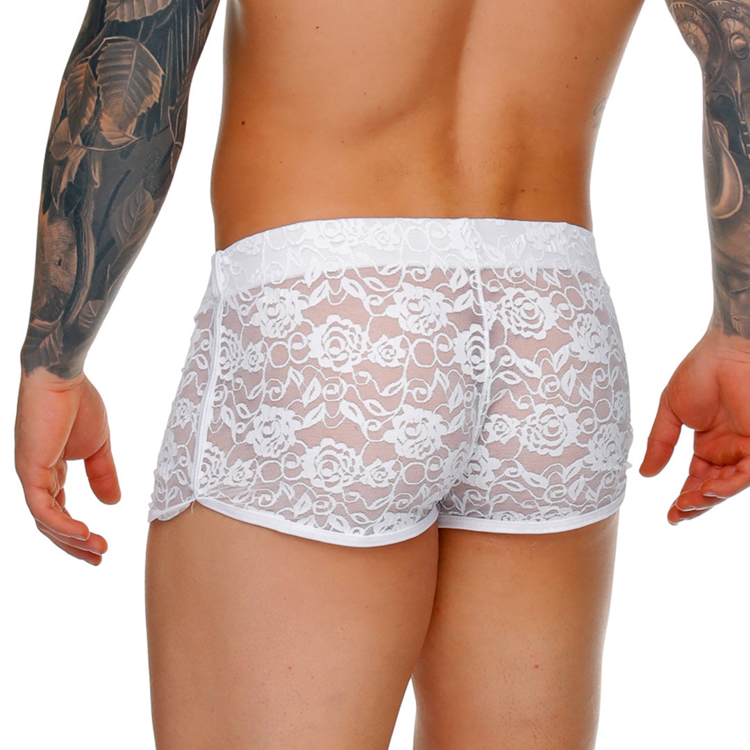 FEMALE WHITE HOTSHORT - Pantaloneta corta, shorts de encaje blanco para hombres