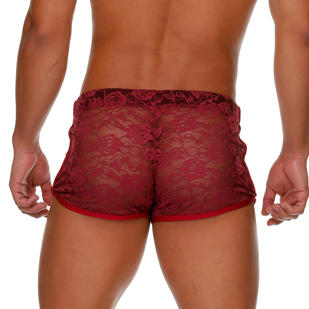 FEMALE WINE HOTSHORT - Pantaloneta corta, shorts de encaje negro para hombres