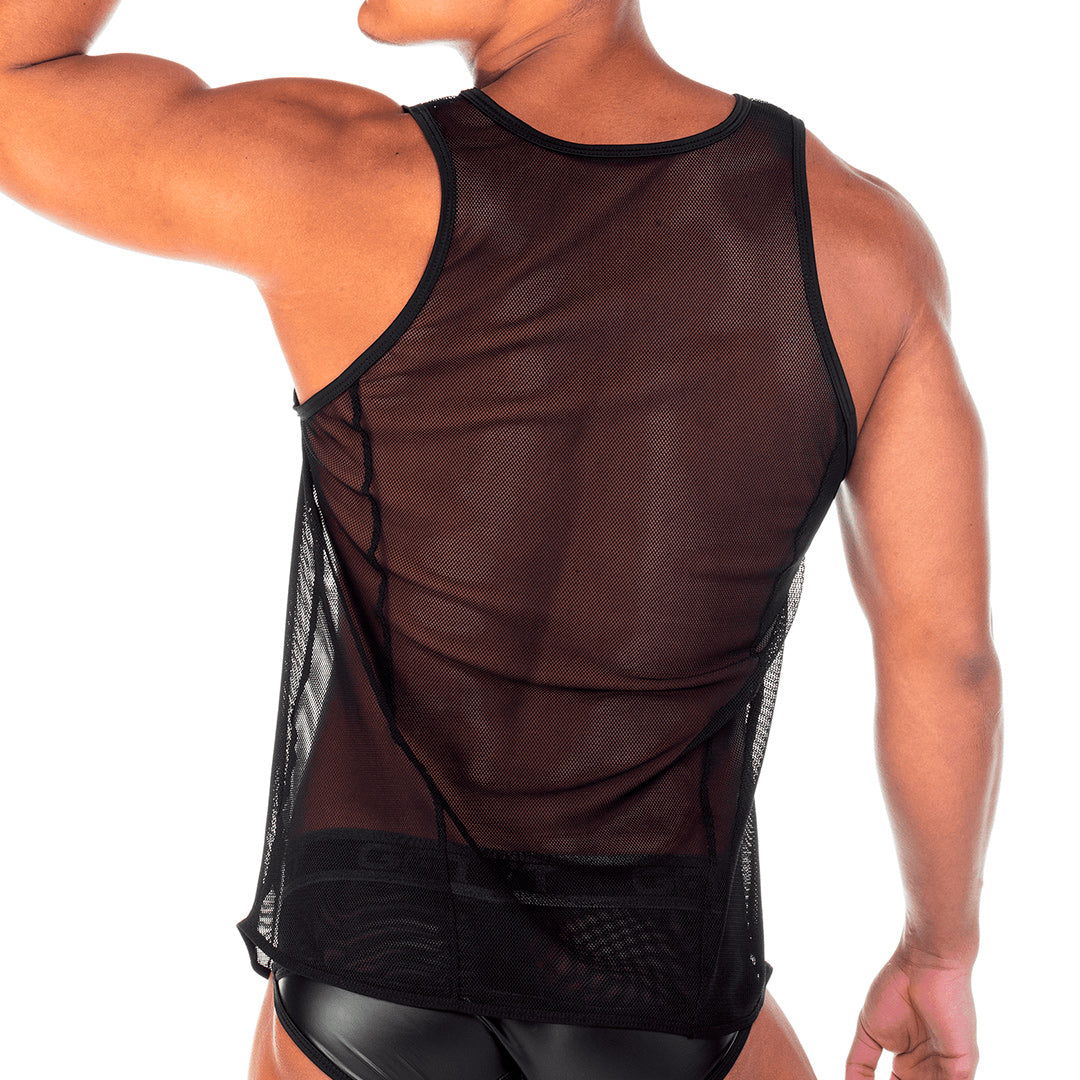 2 Fetiche Black Tank vista frontal de Gigo Underwear