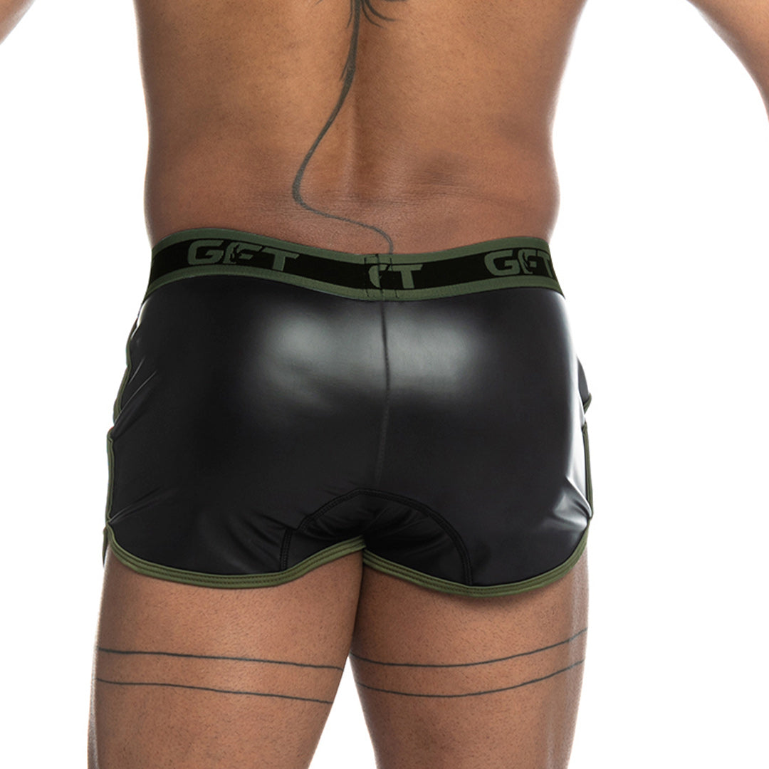Fetiche Green Short vista frontal de Gigo Underwear