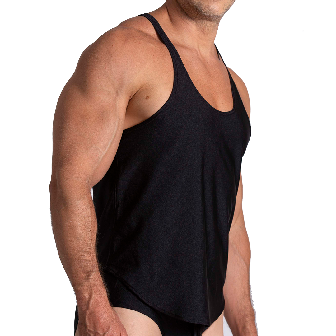 Flashing Black Tank vista posterior de Gigo Underwear