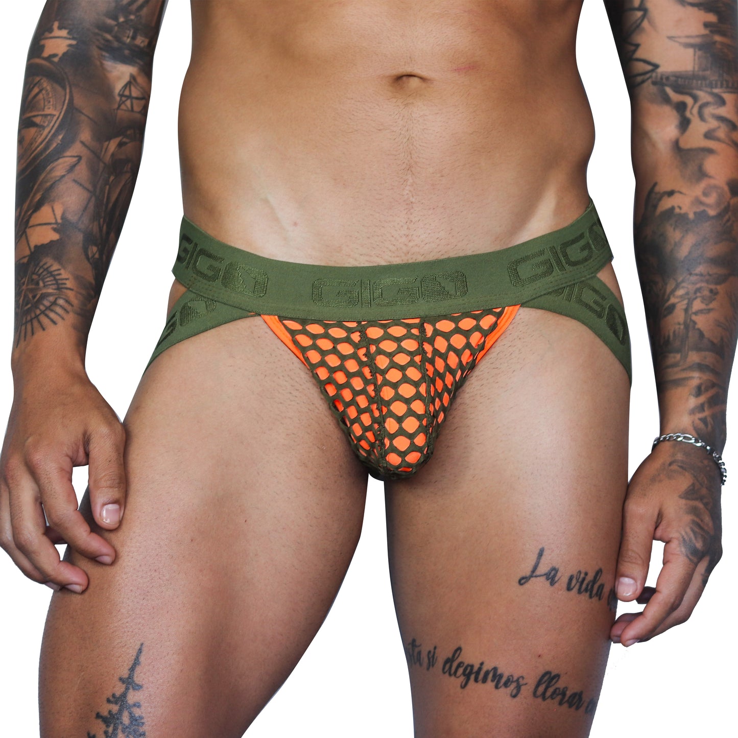 FRESH ORANGE JOCKSTRAP - Jockstrap Masculino Sexy con Pretina Contraste