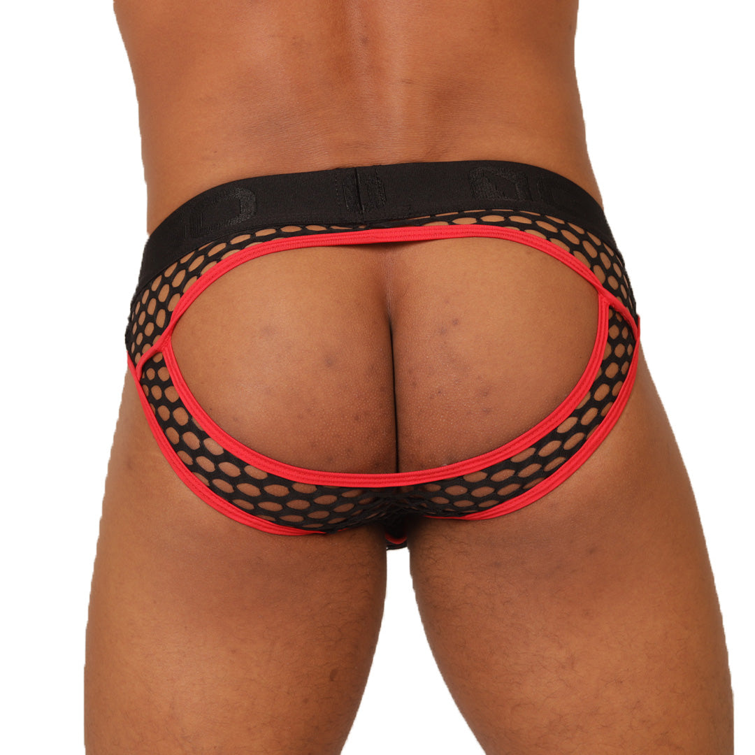 FRESH RED BRIEF JOCK - Jockstrap Masculino Sexy con Pretina Contraste