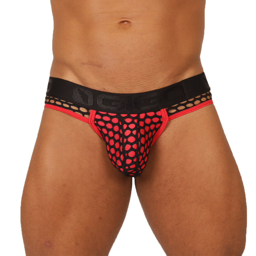 FRESH RED BRIEF JOCK - Jockstrap Masculino Sexy con Pretina Contraste