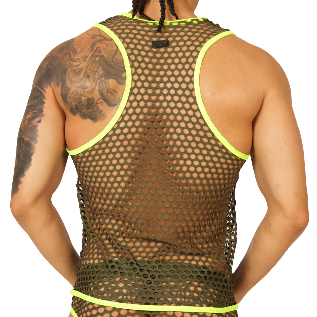 FRESH YELLOW TANK - Brief Masculino Audaz con Pretina Contraste