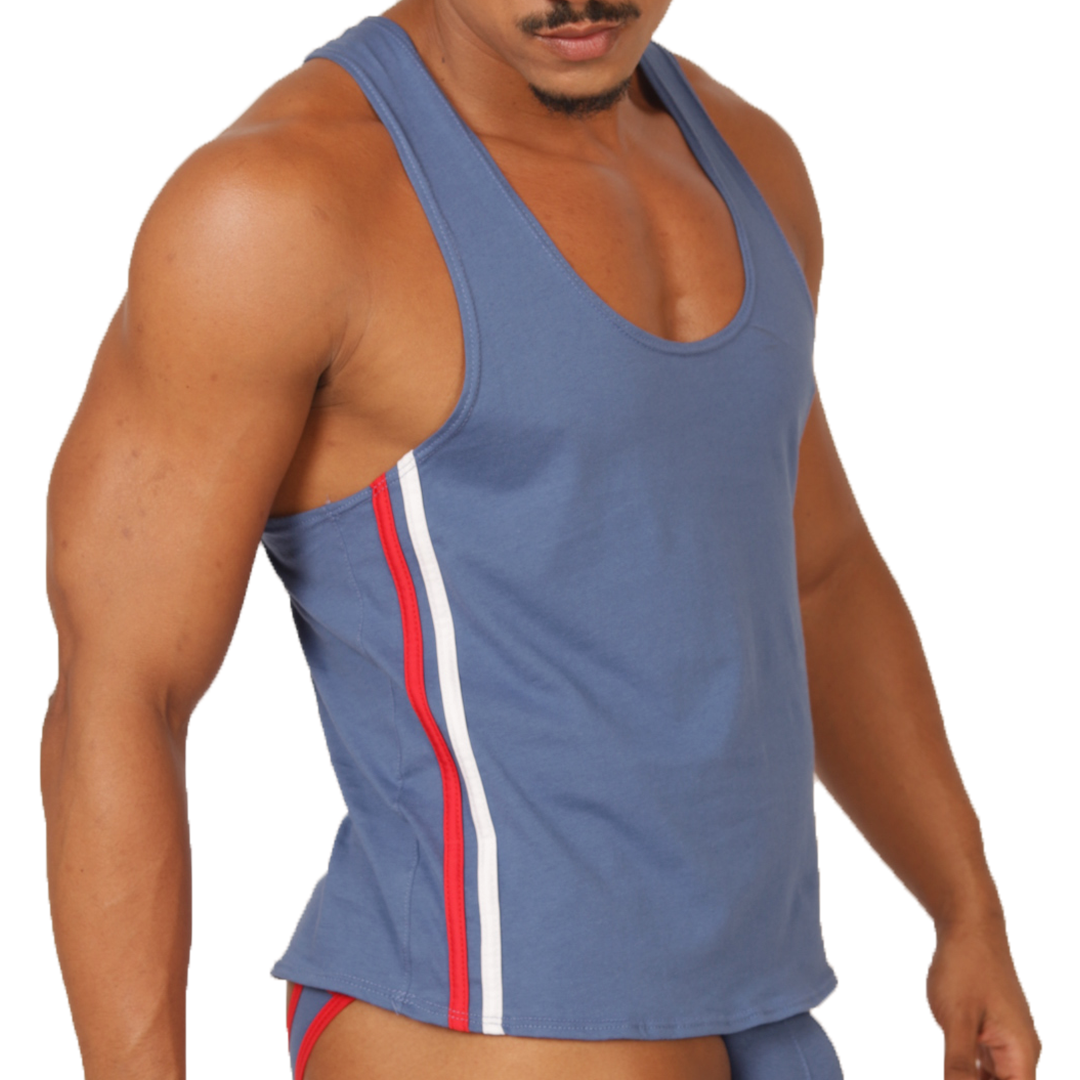 GAROTO BLUE TANK - Brief Masculino Audaz con Pretina Contraste