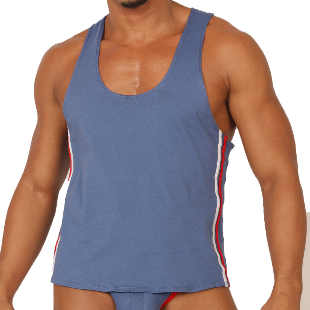 GAROTO BLUE TANK - Brief Masculino Audaz con Pretina Contraste