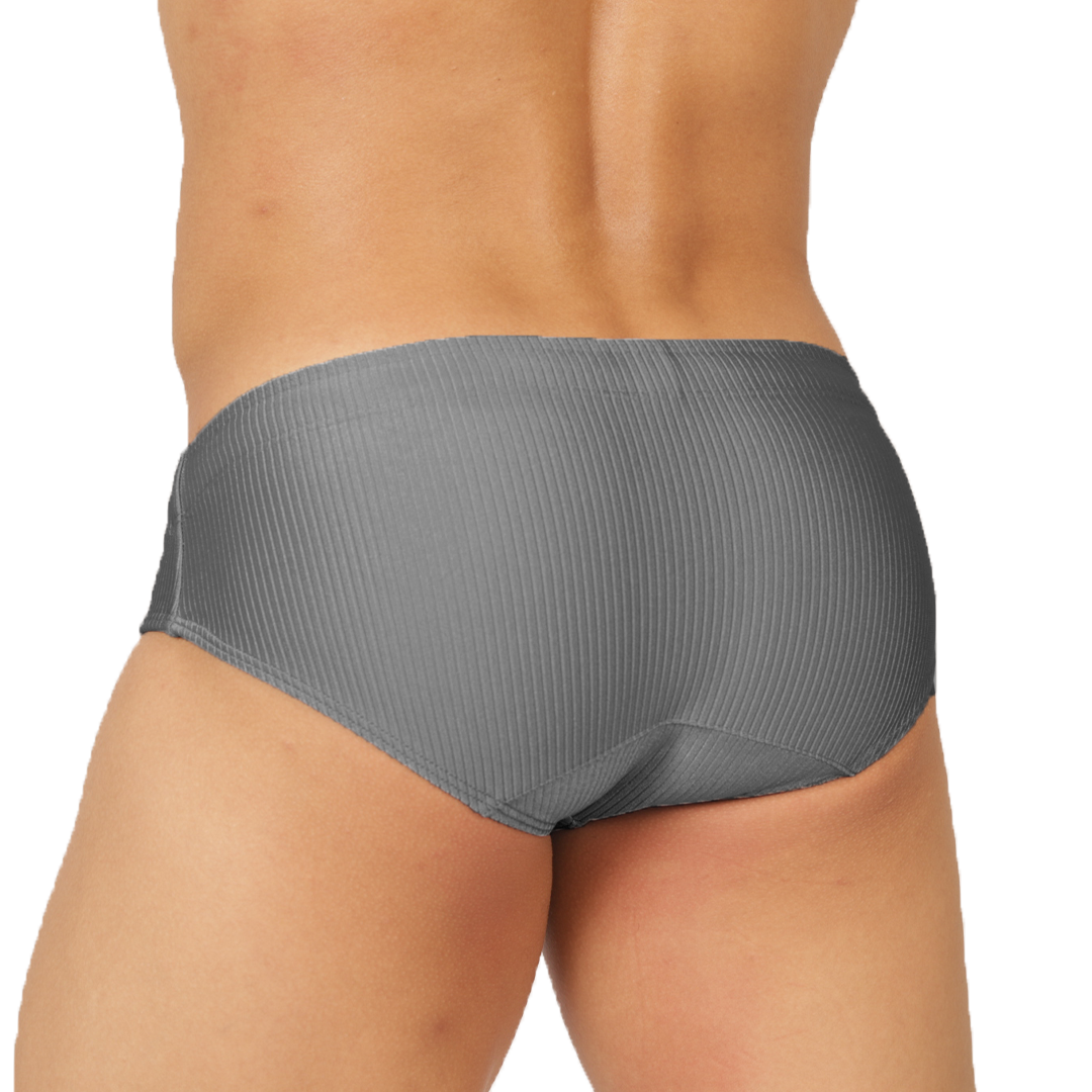 GLOW GRAY SWIMBRIEF - Brief Masculino Audaz con Pretina Contraste