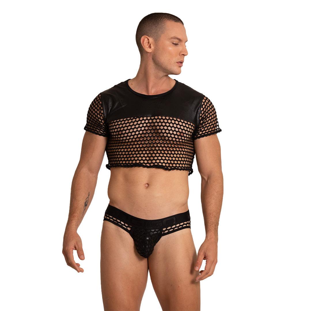 HOLE BLACK CROOP TOP - Gigo Underwear Colombia