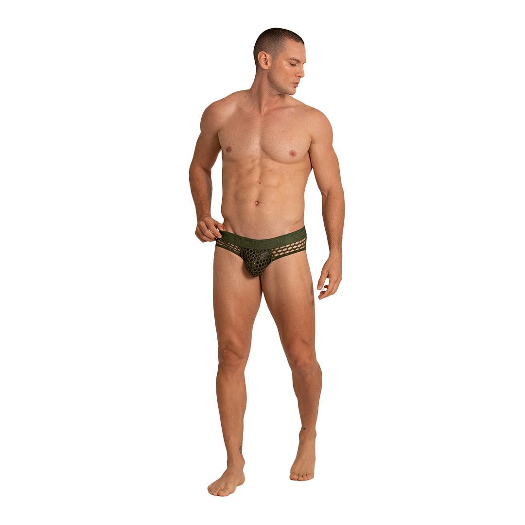 HOLE GREEN BRIEF - Gigo Underwear Colombia