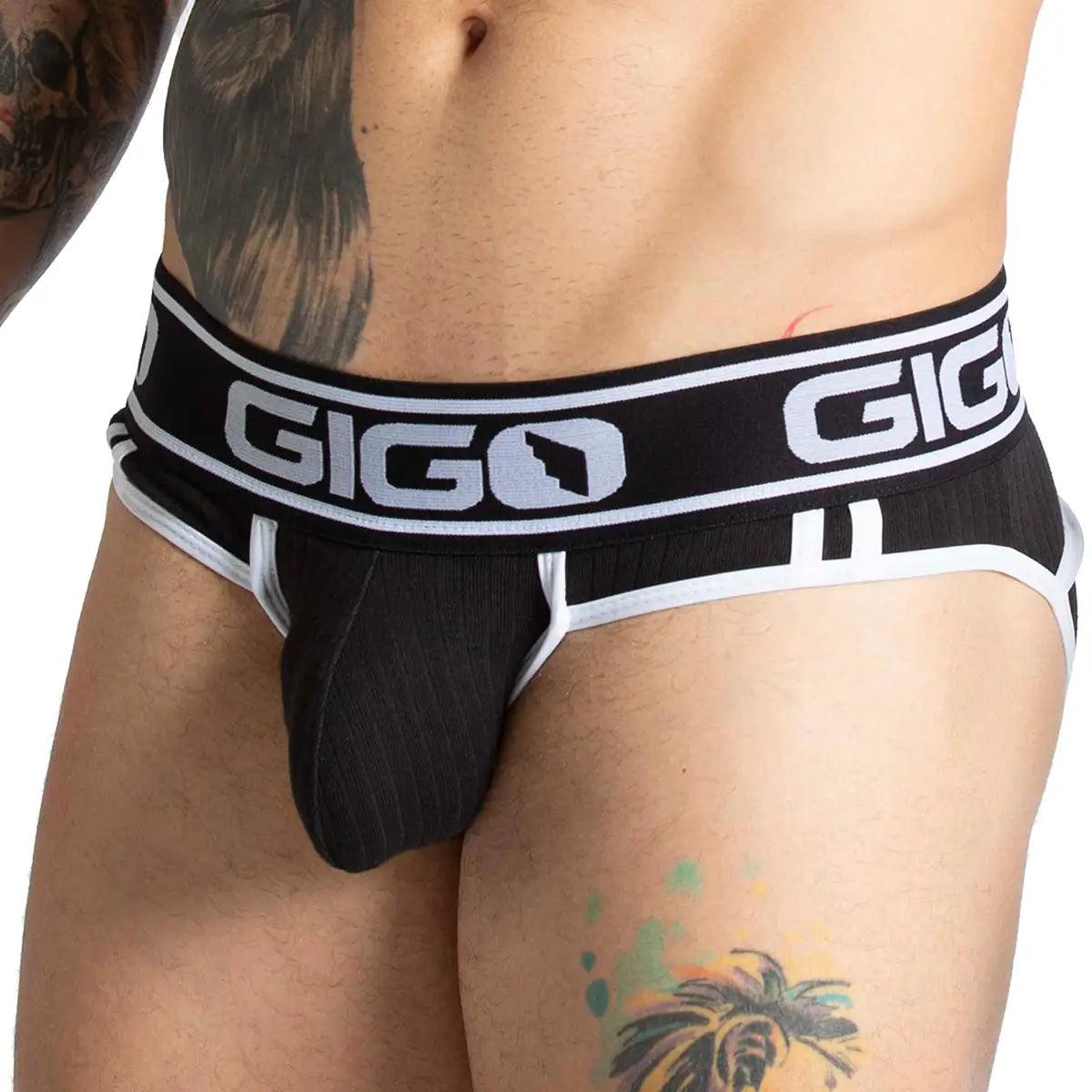 KHANAL BLACK BRIEF JOCK - Gigo Underwear Colombia