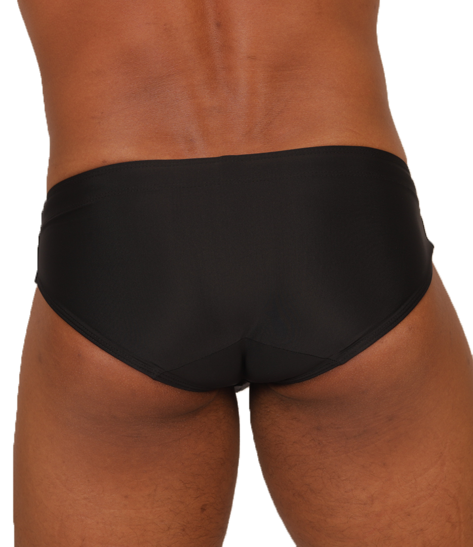NICE BLACK SWIMBRIEF - Brief Masculino Audaz con Pretina Contraste