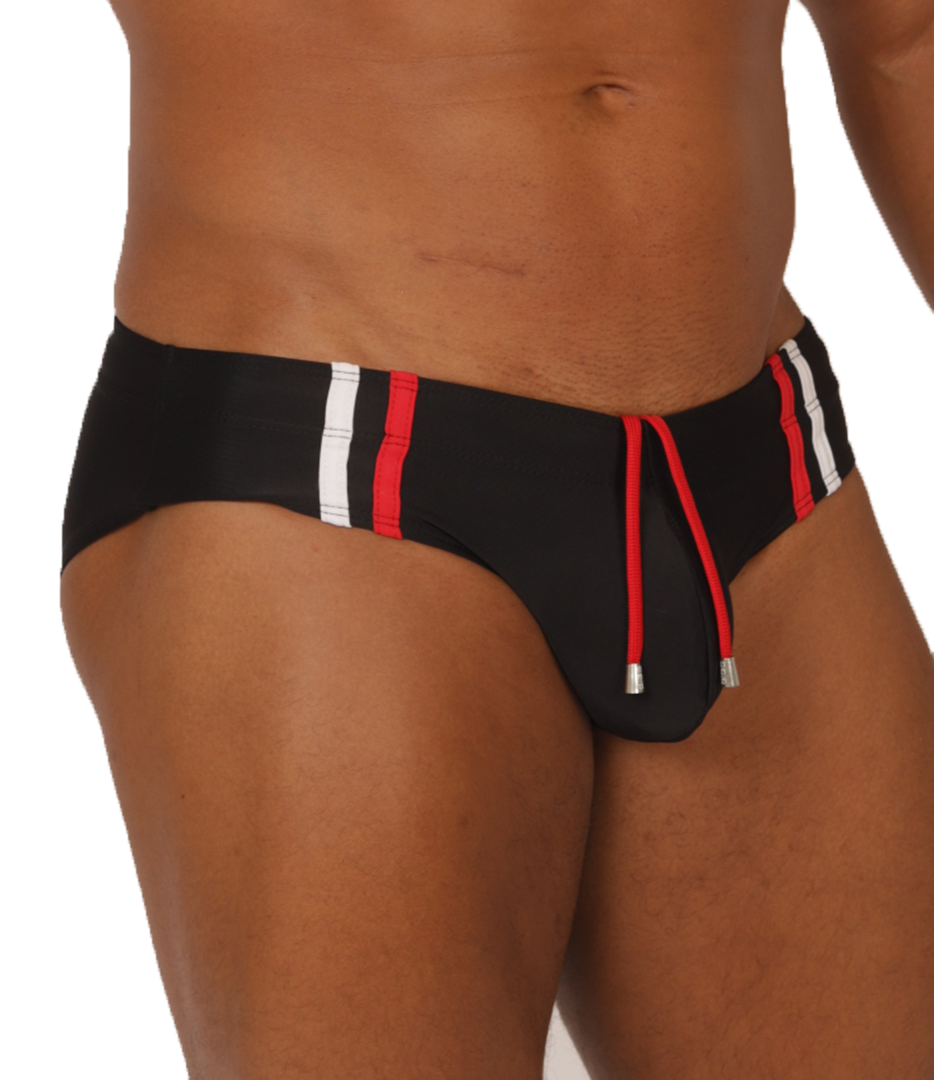 NICE BLACK SWIMBRIEF - Brief Masculino Audaz con Pretina Contraste