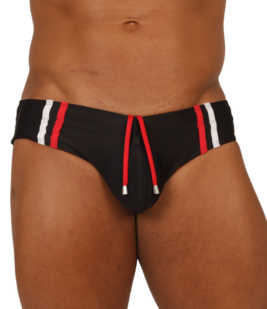 NICE BLACK SWIMBRIEF - Brief Masculino Audaz con Pretina Contraste
