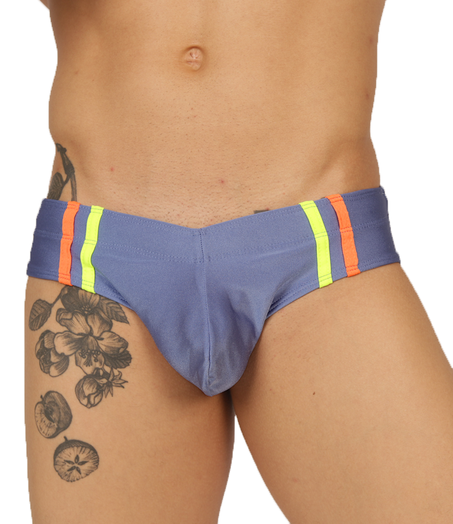 NICE BLUE SWIMBRIEF - Brief Masculino Audaz con Pretina Contraste