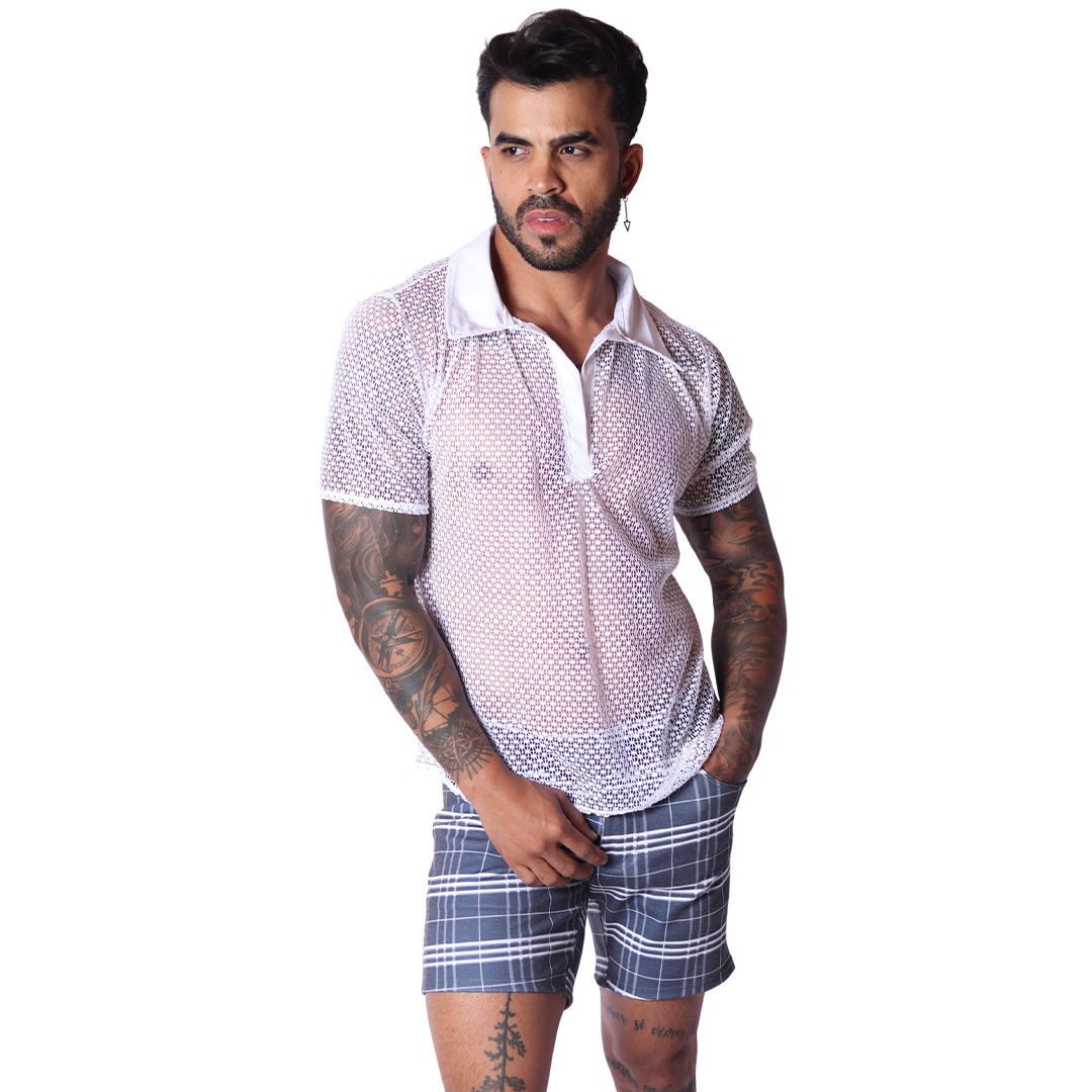 Net White Shirt en modelo de Gigo Underwear