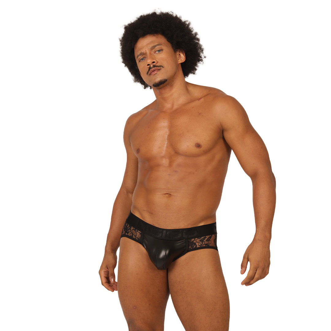 PASSIONE BLACK JOCK THONG - Jockstrap Masculino Sexy con Pretina Contraste