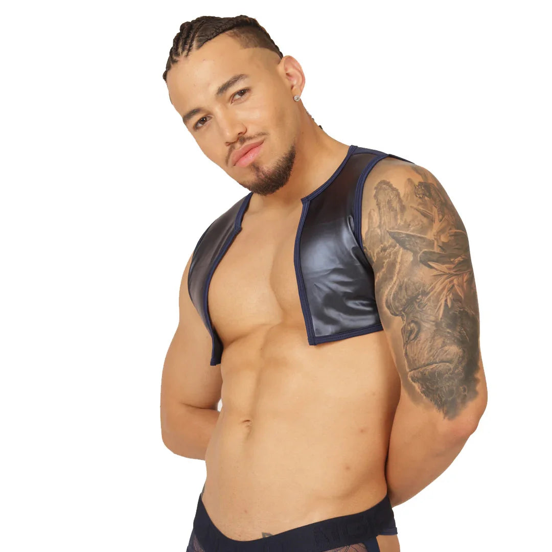 PASSIONE BLUE VEST HARNESS - Gigo Underwear Colombia