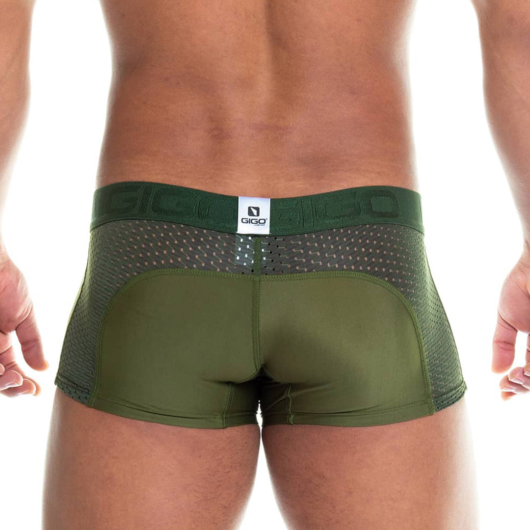 Prudence Green Trunk vista posterior de Gigo Underwear