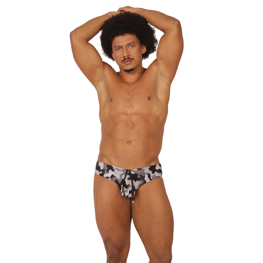 RANK CAMOUFLAGED SWIM BRIEF - Gigo Underwear Colombia