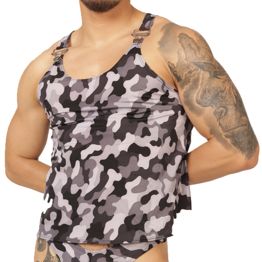 RANK CAMOUFLAGED TANK - Camisilla Deportiva Masculina en Colores Modernos