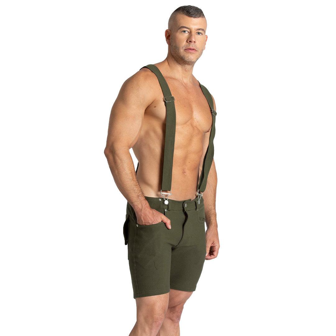 SUSPENDERS GREEN SHORT - Gigo Underwear Colombia