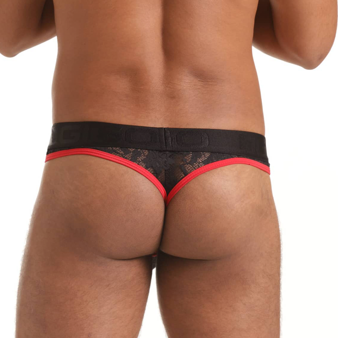 Vibrant Black Brief Gstring vista posterior de Gigo Underwear