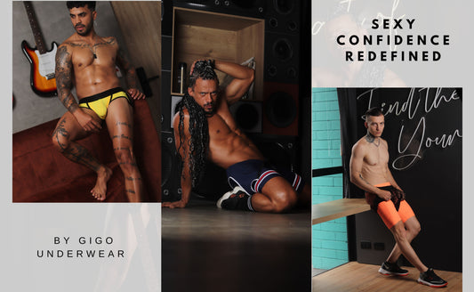 Modelo masculino en BRIEF negro de Gigo Underwear, resaltando sensualidad y estilo moderno.