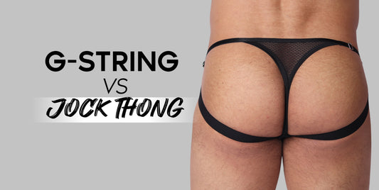 Tanga deportiva «Anwar Black» con un panel central de malla y tiras que enmarcan los glúteos.