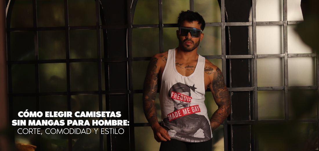 hombre usando tank top ajustado con estilo deportivo moderno
